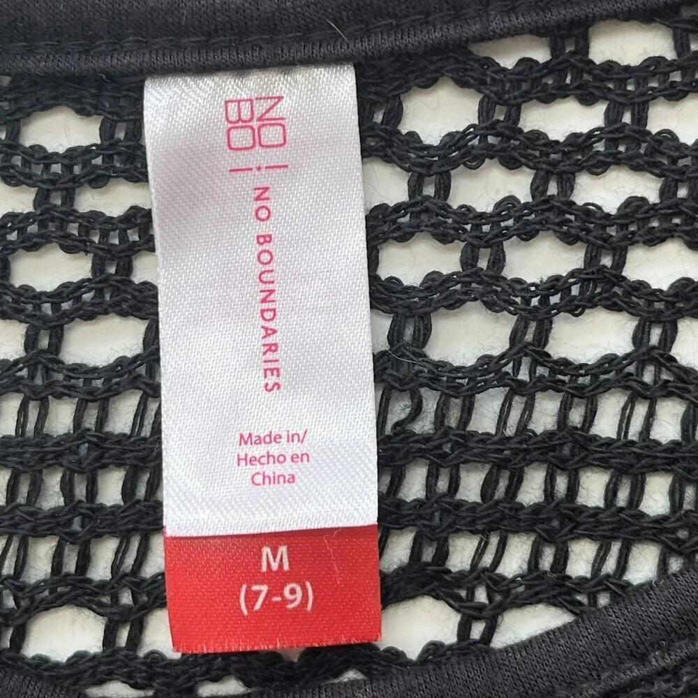 No Boundaries Juniors Open Crochet Top Cover Up M (7-9) Hippie Boho Beach Layers